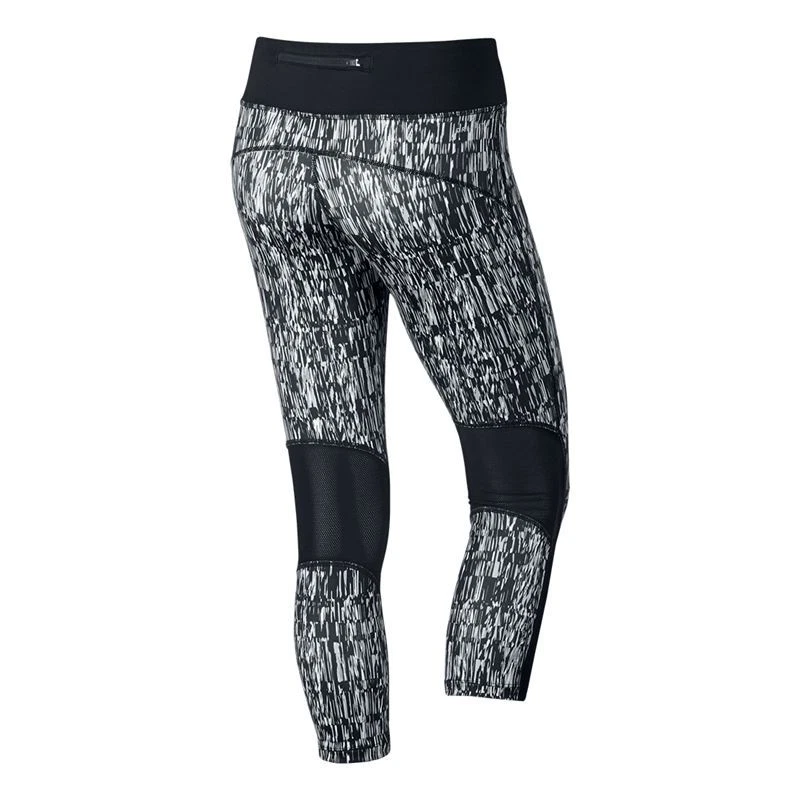 NIKE DRI-FIT MUJER POWER RUNNING CROPS NEGRO #821777-NUEVO CON ETIQUETAS Foto 2 de 4