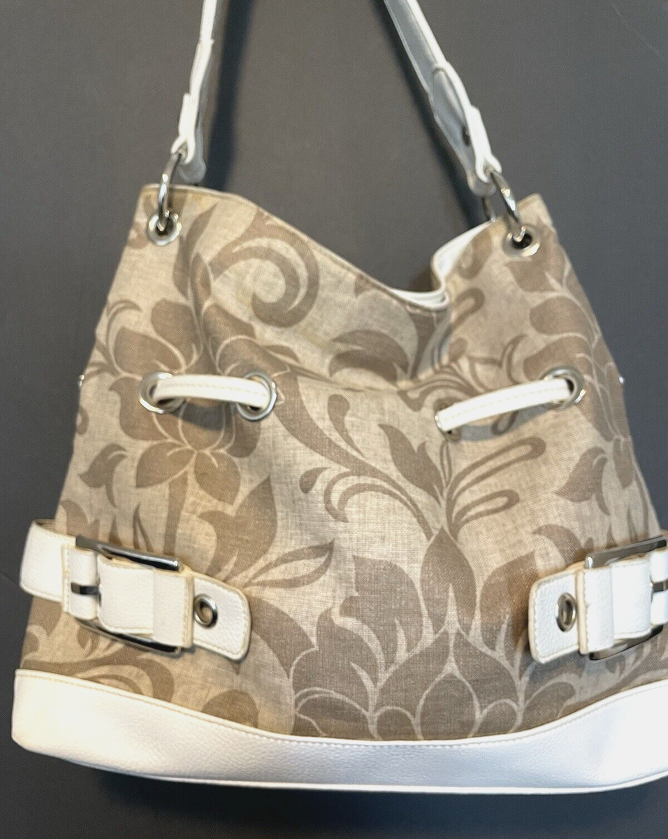 New ALFRED DUNNER Beige LINEN Floral White Trim Lightweight