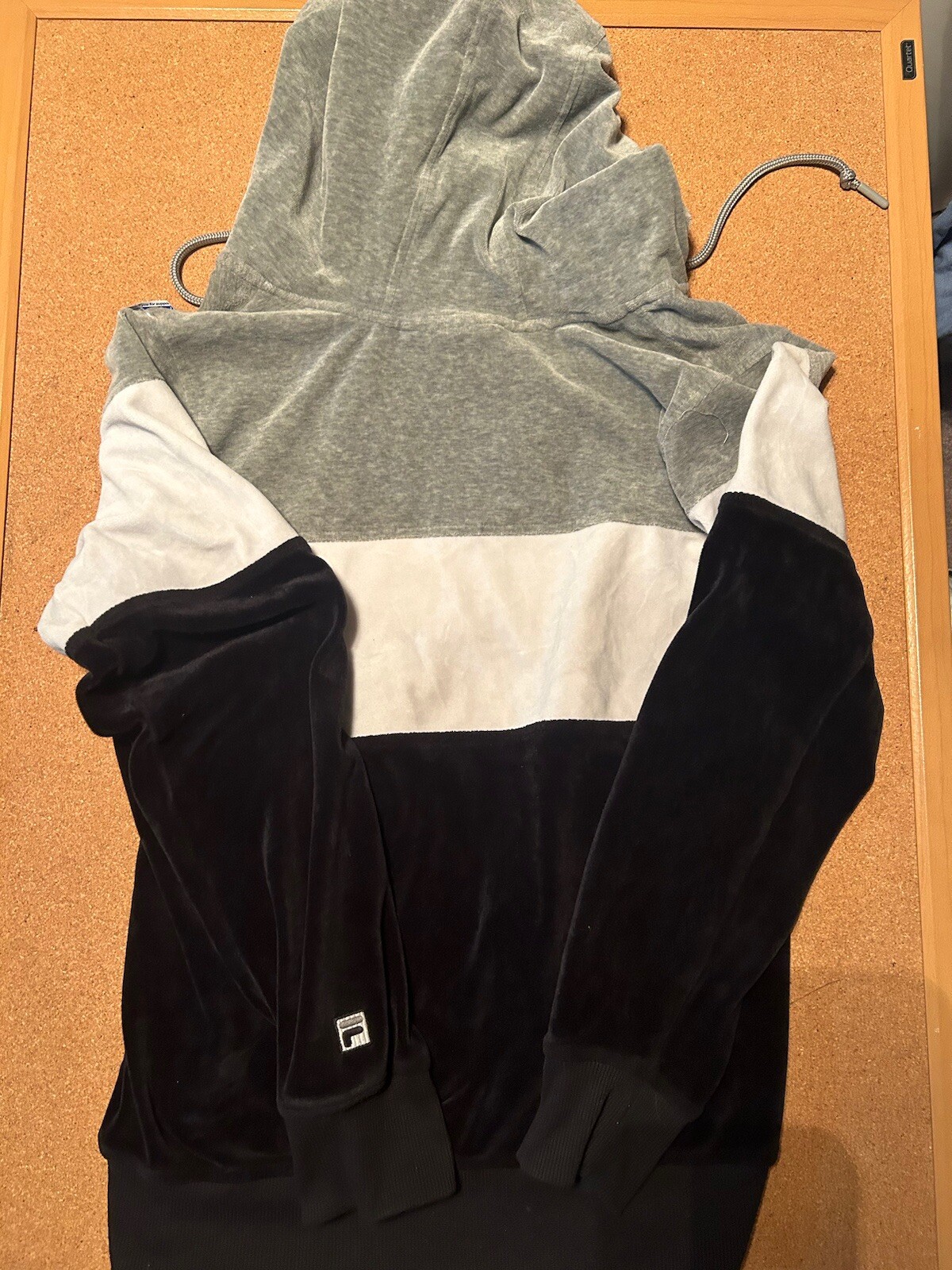 Giacca Fila con zip taglia S donna nero bianco grigio