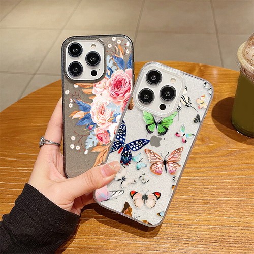 For iPhone 16 Pro Max 115 14 13 2 11 Floral Shockproof Clear Glitter Case Cover - Picture 16 of 33