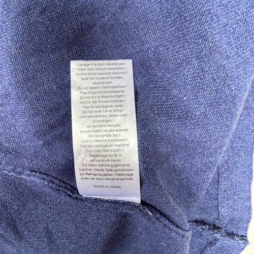 Poetry Women's Cashmere Pullover Ribbed Sweater Size 6 Asymmetric Hem Silk Blue - Picture 5 of 9