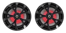 Pair Rockville RKL80MB 8" 900 Watt Black 2-Way Marine Boat Speakers w/LED's