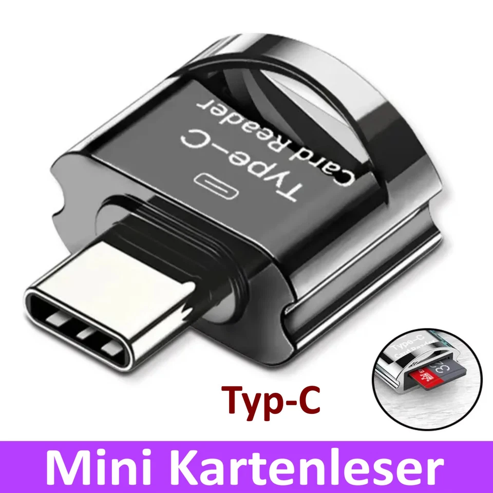 USB-C Micro SD OTG Adapter Kartenleser TF Speicherkartenleser Handy Table Laptop - Bild 4 von 4