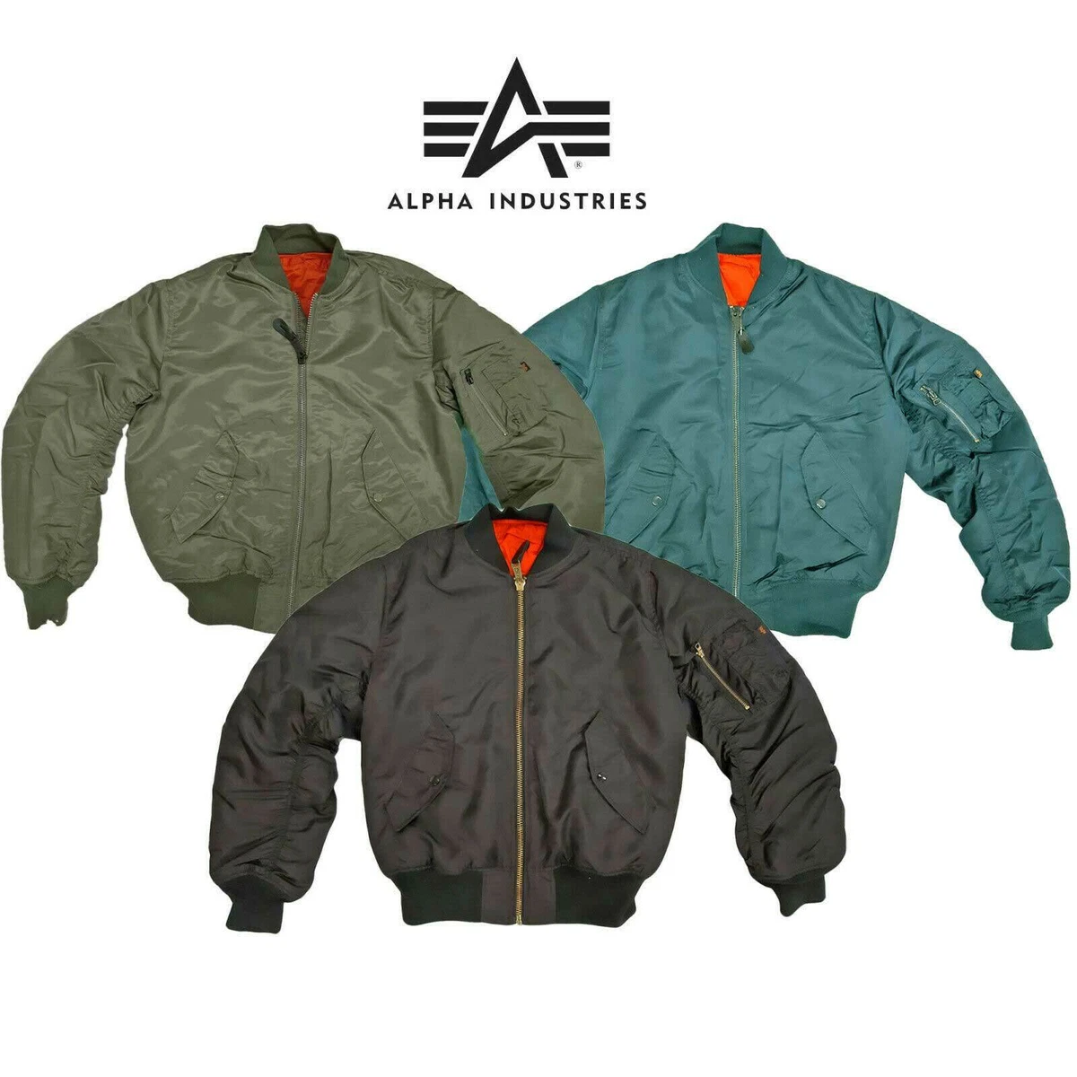 Flight Jacket MA1 Military Army Pilot Air Force Alpha Industries Padded  Bomber | eBay