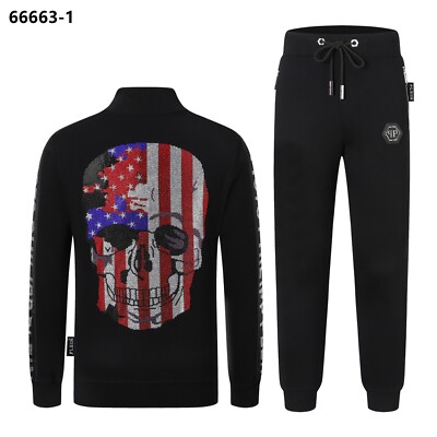 ANZUG GOLD STRASS SKULL USA PHILIPP PLEIN SWEATSHIRT SKULL TRACKSUIT PHILIP JOGGER