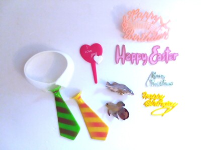 Vintage 50's Lot Plastic Cake Toppers Decor Birthday Valentines Easter Christmas