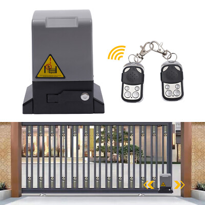 Electric Automatic Sliding Gate Opener 1400Lbs Motor Remote Kit 370W 110V USA