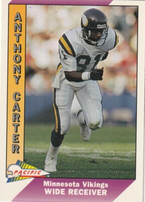FREE SHIPPING-MINT-1991 Pacific Anthony Carter #285-PLUS VIKINGS BONUS CARDS