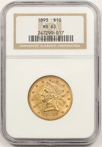 1893 $10 NGC MS 63 Liberty Head Gold Eagle