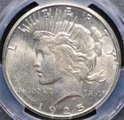 1925 S PEACE DOLLAR PCGS MS 62 NICE COIN FOR THIS CONDITIONALLY CHALLENGED DATE