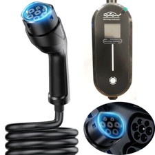 EV Charging Cable Type 2 UK Plug 3 Pin Electric Vehicle Car Charger Portable 13A