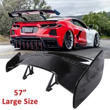 For Chevrolet Corvette C8 Gloss Black 57" Rear Trunk Spoiler GT Racing Wing