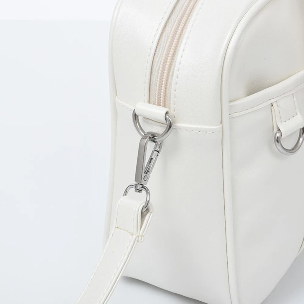 Solid Color Japanese JK School Uniform Bags PU Heart Tote Bag Student