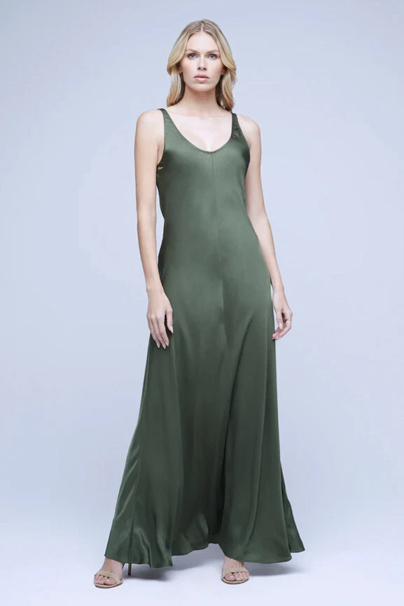 Green maxi top slip dress
