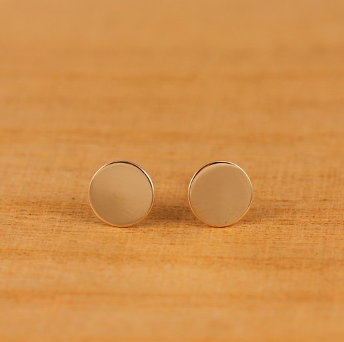 Genuine 9ct Gold Round Circle 6mm Stud Earrings Plain Earrings a Pair Gift Boxed - Picture 2 of 7