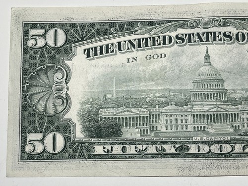 1977 $50 Fifty Dollar Bill Federal Reserve Note Boston MA Vintage Currency - Picture 5 of 6