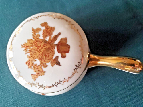 Vintage Andrea Sadek 1960's Porcelain and Brass Silent Butler With Gold Trim - Picture 2 of 10