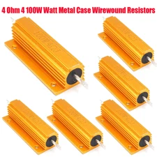 6X Premium 4 Ohm 4 100W Watt Aluminum Housed Metal Case Wirewound Resistor