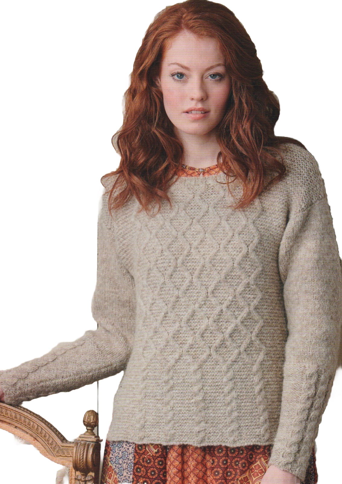 DOLCEZZA Cable Jumper Knitting Pattern PAT MENCHINI / RICO Design