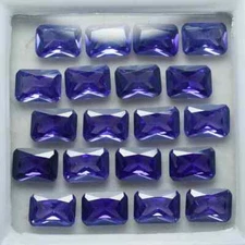 Tanzanite Purple Emerald Cut NATURAL CERTIFIED 12 Pcs 7x5 mm Lot Loose Gemstone