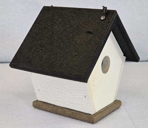 Weatherproof Composite Wren Chickadee Bird House w Chain to Hang - Picture 3 of 17