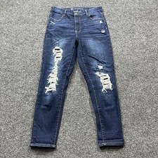 Nobo Womens Juniors Skinny Jeans Size 13 30X27.5 Distressed Stretch Dark High