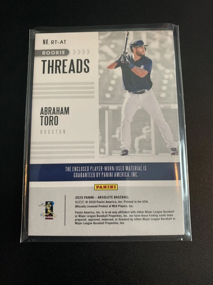 2020 Absolute Abraham Toro Astros Rookie Threads #RT-AT  - Image 3 of 3