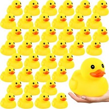 Deekin 10 Pcs Large Yellow Rubber Ducks Bulk Large Duck Bath Toy Squeak Rubber