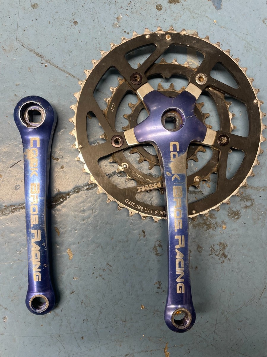 □ COOK BROS. RACING クランク 170㎜ PCD110（改） Cook Bros Racing MTB crankset 5-bolt 175mm length 110/58 bcd Blue