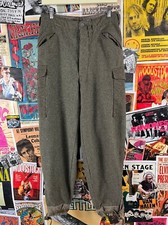 Vintage 40s WW2 Era Green Wool Cargo Field Trousers Pants Utility 30x30