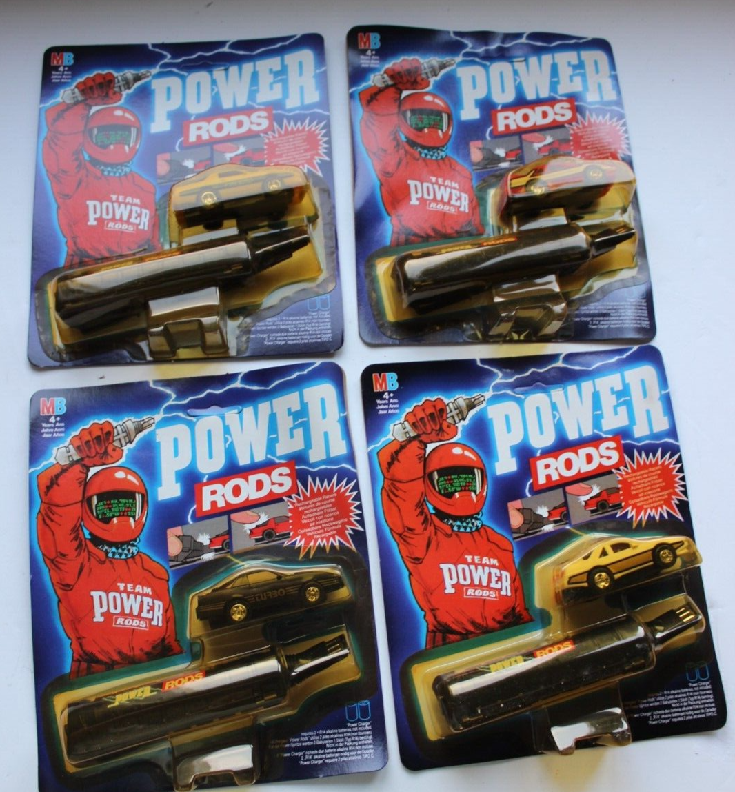 VINTAGE MB POWER RODS MILTON BRADLEY TOY CAR CHARGER complete set