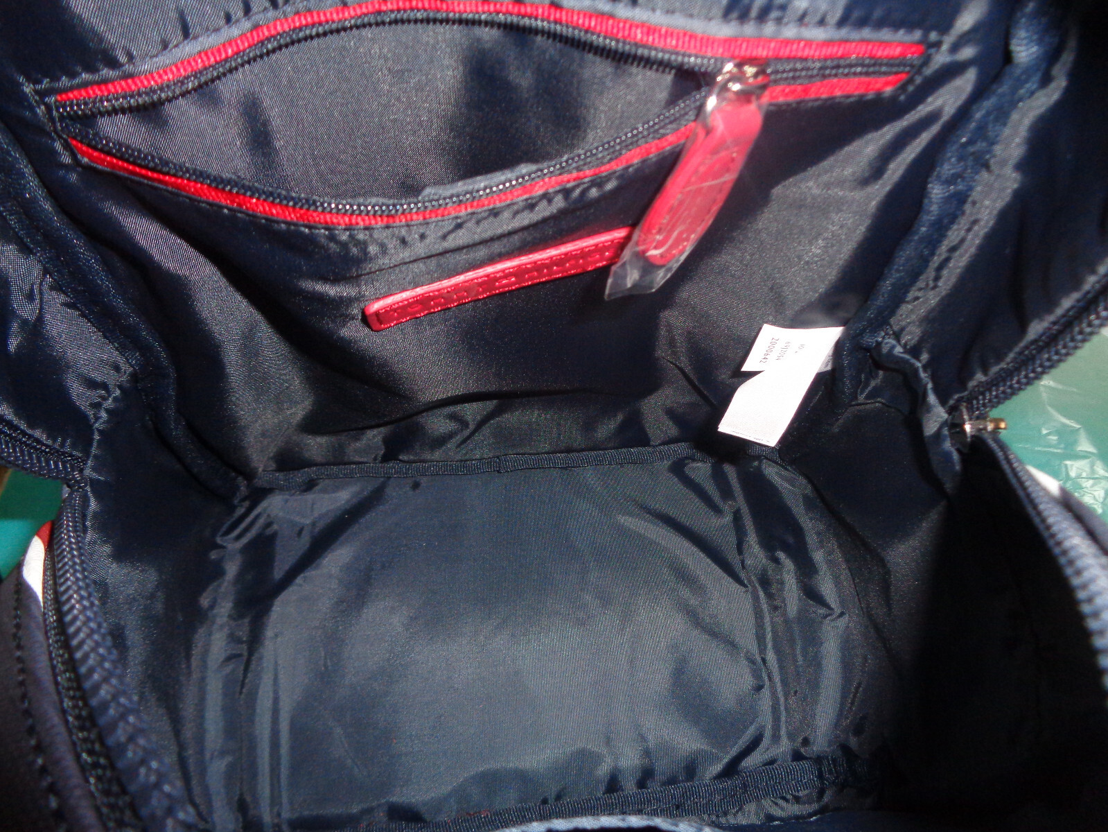 Tommy Hilfiger Red White Blue Striped Backpack Shoulder Bag 