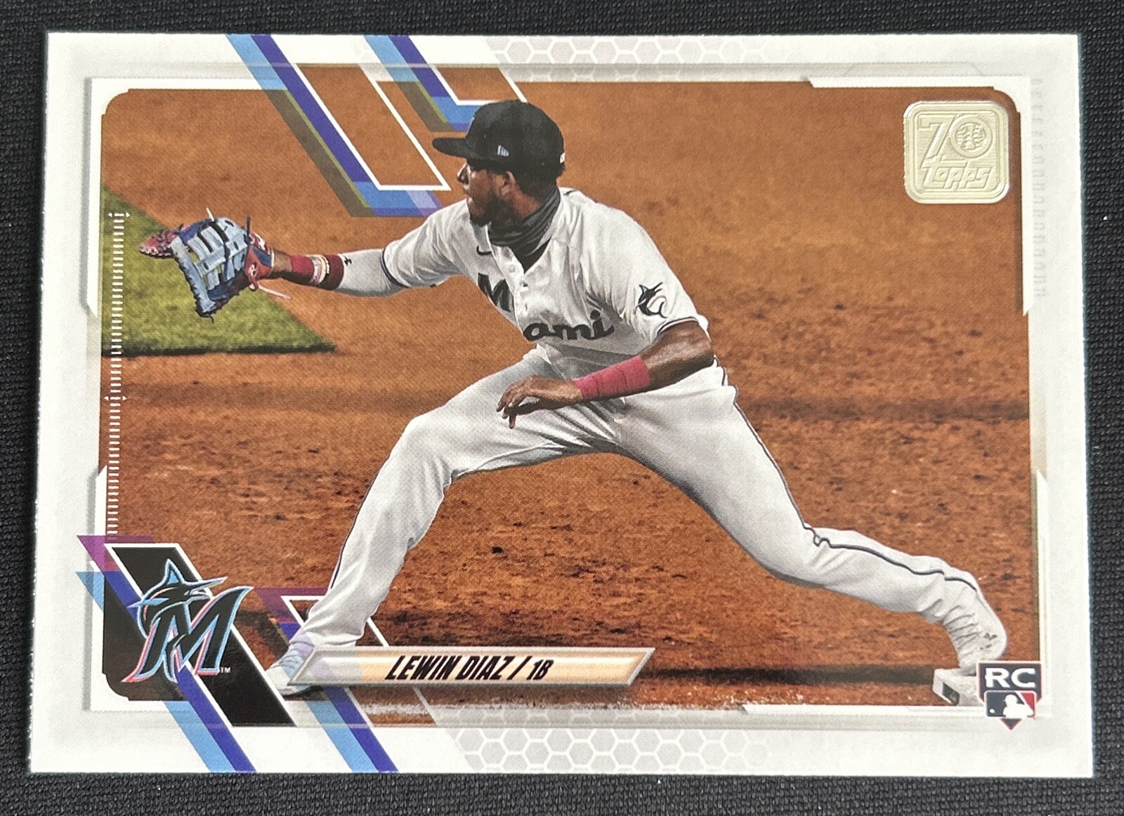 2021 Topps Series 2 Lewin Diaz Image Variation SP #417 RC Miami Marlins