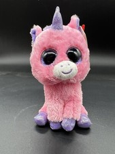 TY Beanie Boos BIG EYED MAGIC PINK PURPLE UNICORN 6" Plush STUFFED ANIMAL W/tags