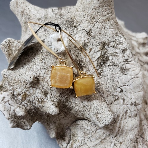 Joan Rivers Earrings Mustard Pumpkin Glittering Goldtone Drop Dangle Fall Season - Picture 4 of 8