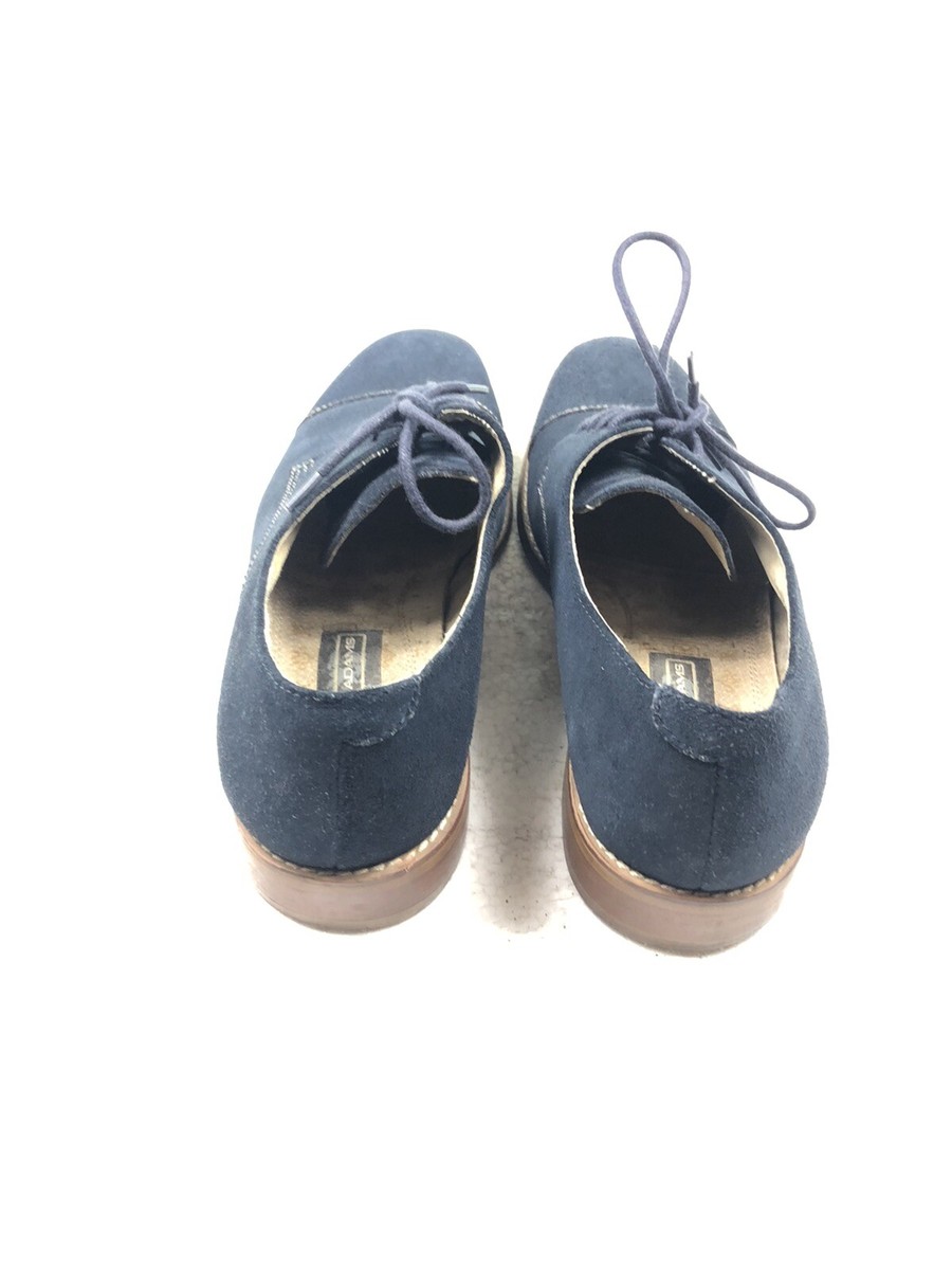 Stacy Adams Navy Blue Bale Cap Toe Suede Oxford Shoes Size 