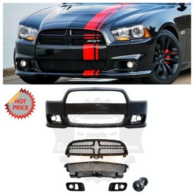 SRT8 SRT-8 HELLCAT STYLE FRONT BUMPER KIT W/ FOG LIGHTS FOR 11-14 DODGE  CHARGER