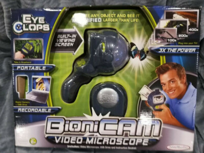 Eye Clops BioniCam Bionic Eye Video Microscope Jakks Pacific 3X Power 8STA