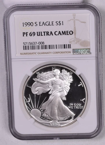 1990-S American Silver Eagle - NGC PF69 ULTRA CAMEO 