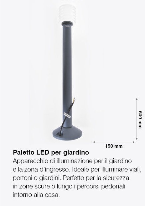 PALETTO LED PER GIARDINO 15 W LUCE NATURALE ALTA QUALITà