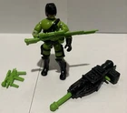 Vtg 1993 Gi Joe 3.75" Cobra Green HEAT Viper V2 Figure and Guns