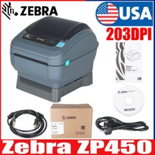 Zebra ZP450 USB Direct Thermal Label Shipping Barcode Printer With Power Supply