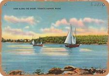 METAL SIGN - Maine Postcard - View along the shore, Tenants Harbor, Maine
