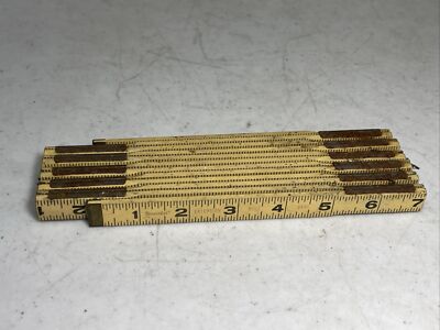 Starrett 72  Wood Brass Folding Extension Rule SX40 READ DESCRIPTION