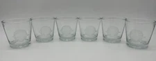 Lot of 6 Four Roses Bourbon 125th Anniversary 3-1/8" Embossed Rocks Glasses