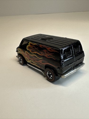 Vintage Hot Wheels Redline 1974 FLYING COLORS SUPER VAN BLACK FLAMES - Picture 23 of 24