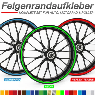 MOTOKING Felgenrandaufkleber Felgenaufkleber Classic Auto Motorrad Wohnmobil Wohnwagen
