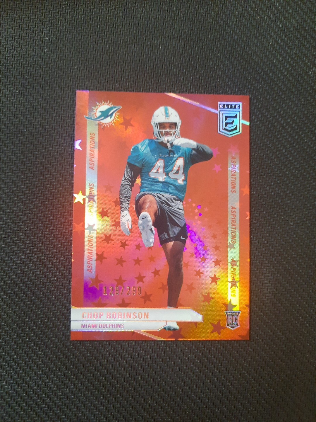 2024 Panini Donruss Elite Chop Robinson RC Aspirations Red Stars /299 - Dolphins