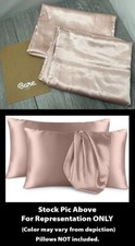 Bare Home 2PK Satin Pillowcases Queen 20x30 Pink Blush Silky Modern