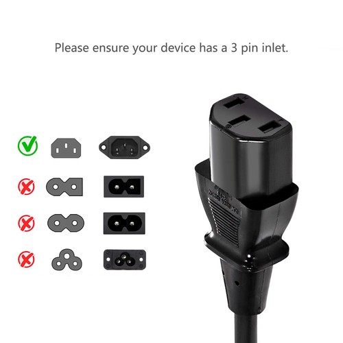 12 Feet POWER CABLE CORD FOR VIZIO TV E320VL E321VL E322VL E370VL E370VP E390VL - Picture 2 of 4